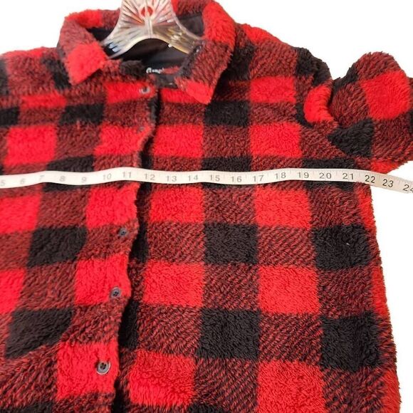 P.J. SALVAGE Genuine Cabin Fever Women's Size Medium Button Front Red Black Plai - Picture 11 of 12